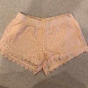 Comfy Orange Crochet Shorts